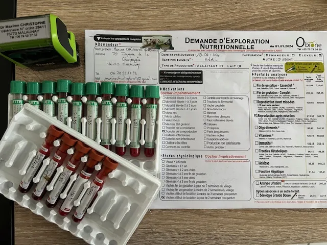 Profil métabolique et expertise en nutrition animale à Esteville, Yerville, Maxime Christophe Vétérinaire